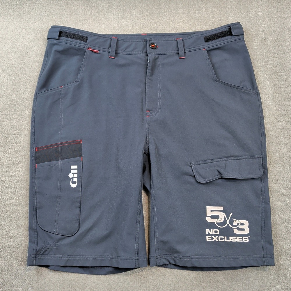 Gill Shorts Size XXXL Men Gray Outdoor Fishing Cargo Utility Performance